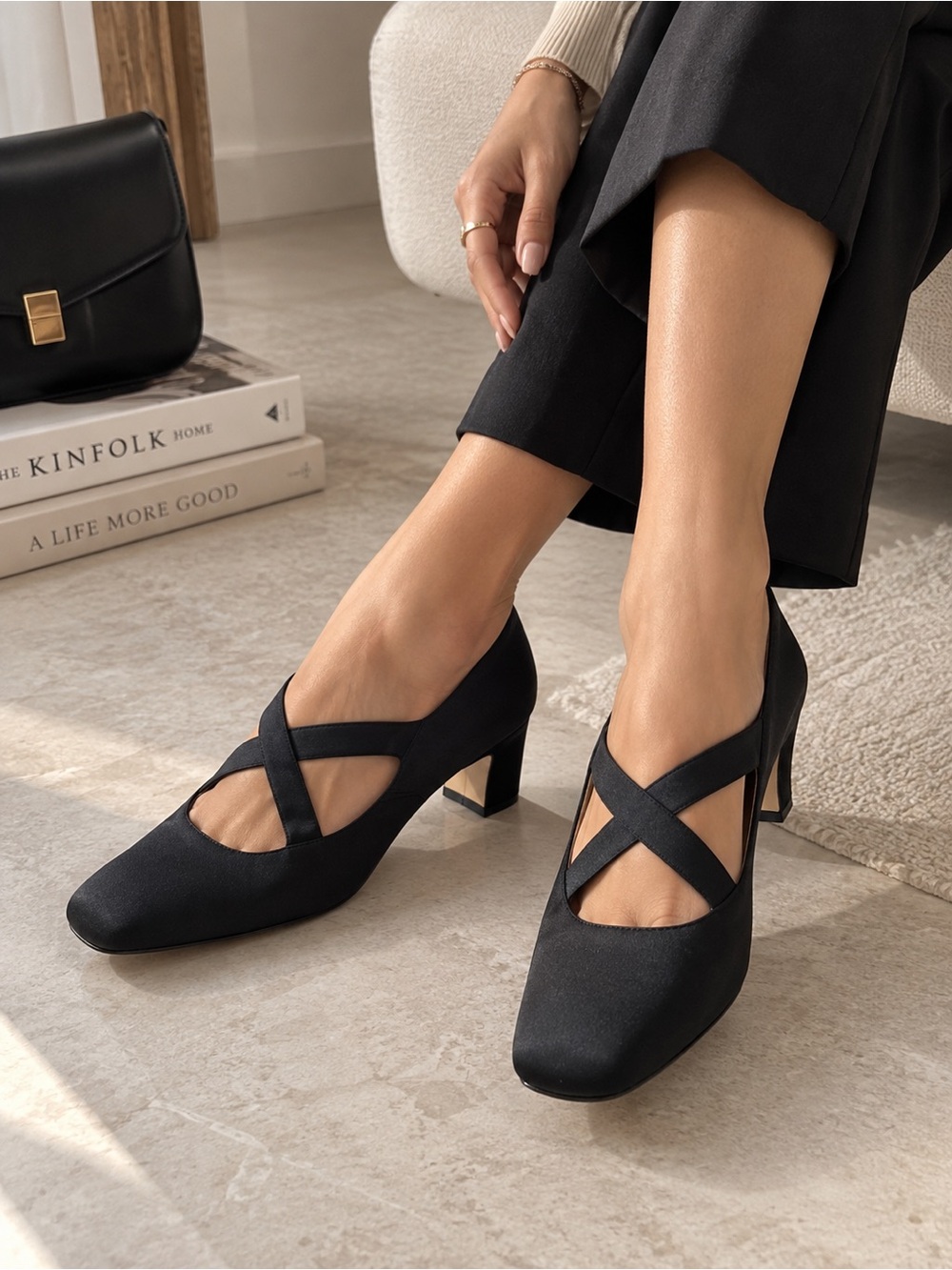 Yorke Dynamold by Attica Black  Pumps Italian Handmade EU 37.5 US 7
